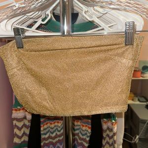 Gold sparkly tube top